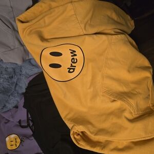 Yellow Drew Hoodie with Smiley Face